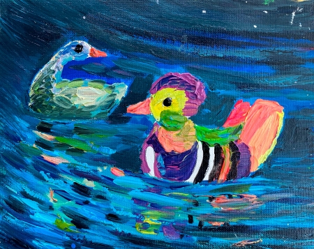 Mandarin Ducks by artist Anastasia Shimanskaya